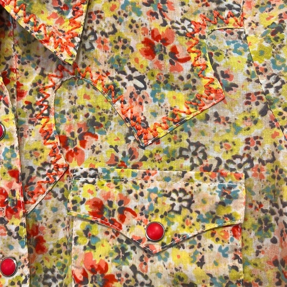 Roper Floral Long Sleeve Snap Front Fitted Top Size XS - Picture 4 of 12